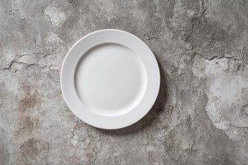 Minimalist Empty Plate Placed on a Bare Concrete Floor for Clean Aesthetic