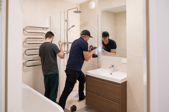Renovation Works In Progress. Shower Installation
