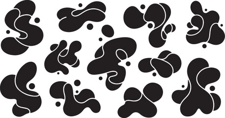 Fototapeta premium Abstract Black and White Shapes Art Design Pattern Background