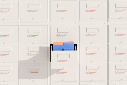 Filing Cabinets Pattern. Data, file, storage, information concept