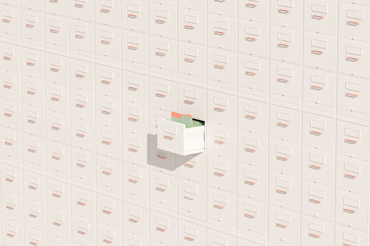 Filing Cabinets Pattern. Data, file, storage, information concept