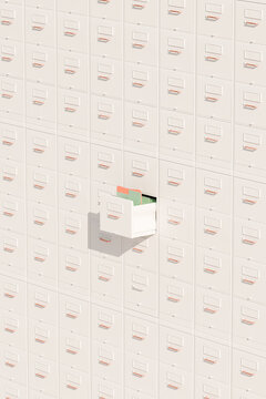 Filing Cabinets Pattern. Data, file, storage, information concept