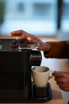 Making coffee in a morning kitchen
