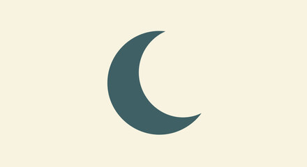 Crescent Moon Icon Simple Design Element. © Fauzi
