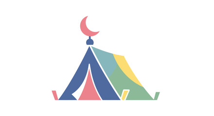 Colorful Mosque Dome with Crescent Moon. © Fauzi