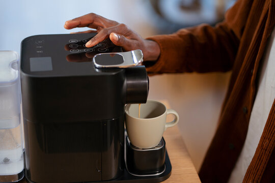 Morning coffee at the counter
