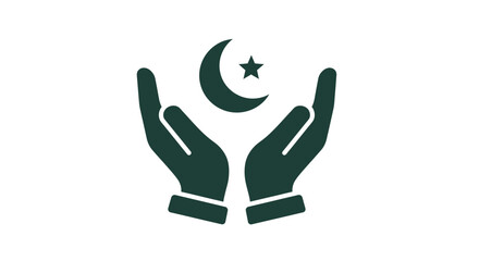 Hands Holding Crescent Moon and Star. © Fauzi