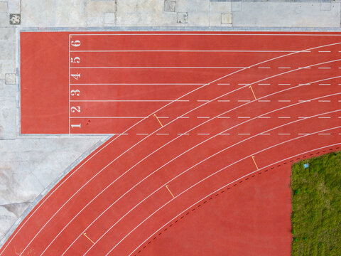 Aerial view of running track
