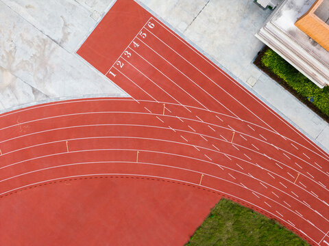 Aerial view of running track