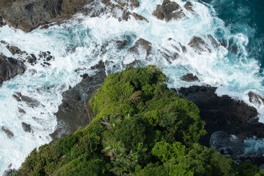 Waves Crashing Against a Rocky Coastline