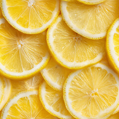 Seamless tiling pattern of a top-down view of fresh lemon slices