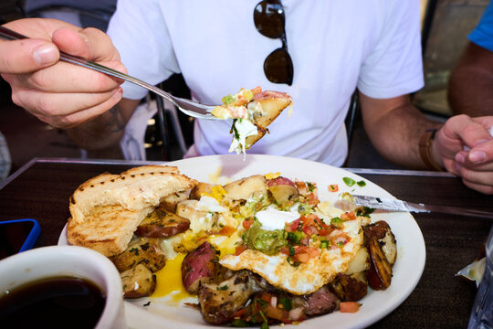 Anonymous man eats 