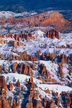 Winter afternoon voodoo formations Bryce Canyon National Park Utah