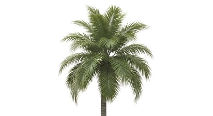 Fototapeta premium A tall palm tree standing alone against a white background