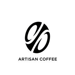 Fototapeta premium Modern Artisan Coffee Logo Design with Bean Symbol.