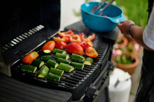 Grilling Fresh Vegetables Outdoors