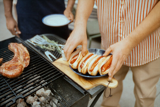 Grill masters readying meal