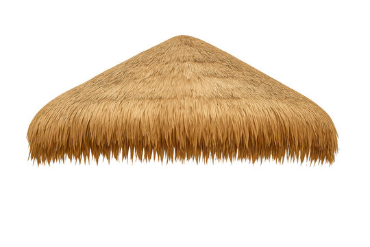 Thatch roof tropical shelter or beach umbrella on transparent background