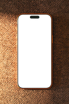 Smartphone on a textured surface in an indoor setting