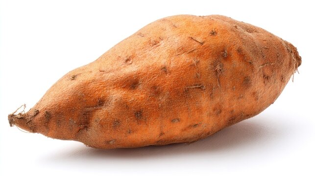 Fresh sweet potato isolated on white background for culinary and healthy eating