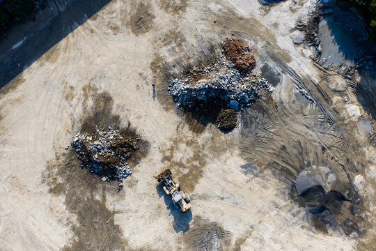 Aerial View of Debris Piles