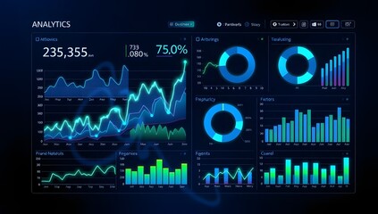 Fototapeta premium Data analytics background for business intelligence and performance monitoring