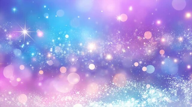 パステルカラーの星空 幻想的背景動画 回転