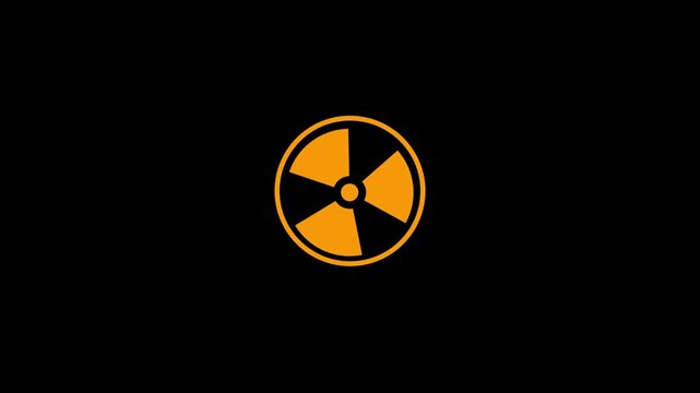 Radiation symbol animation on a black background, radioactive hazard Project Radioactive behaviors icon animated,