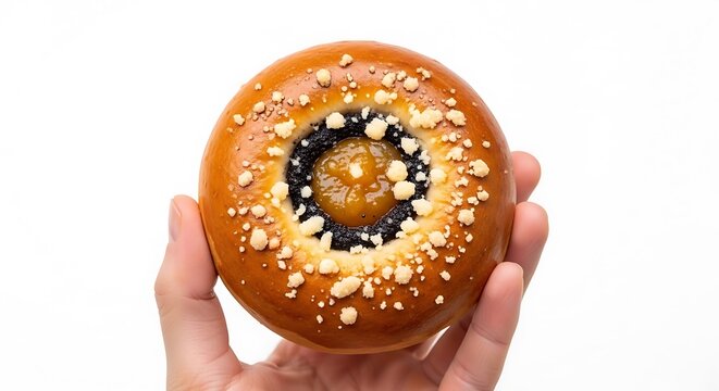 Hand holding Czech kolache pastry