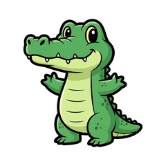 Obraz premium Cartoon Alligator Character Illustration.