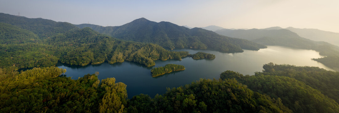 Shing mun Reservoir Aerial Hong Kong