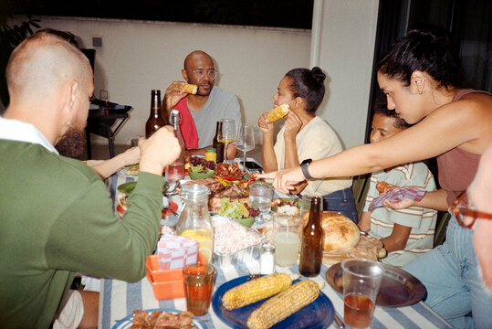 Dinning in backyard