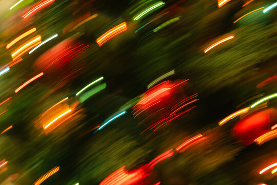 Abstract motion blur of Christmas tree