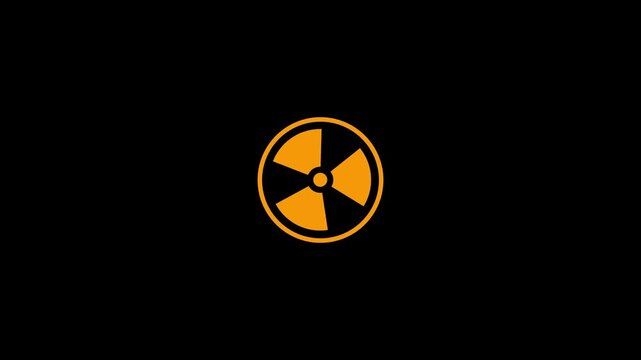 Radiation symbol animation on a black background, radioactive hazard Project Radioactive behaviors icon animated,