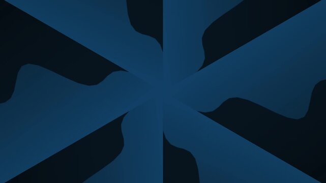 Abstract Geometric Pattern with Dark Blue and Black Shapes Moving in a Dynamic Loop
