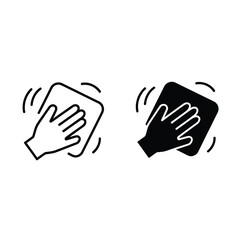 Fototapeta premium Two versions of a hand clapping or hitting a surface icon