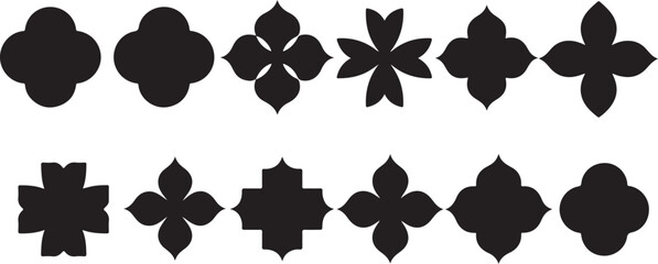 ornament tile motifs set black vector ornamental silhouettes © AIcon Star