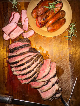 Homemade barbecue overhead