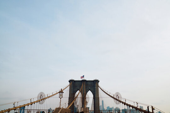 Copy space New York city Manhattan bridge