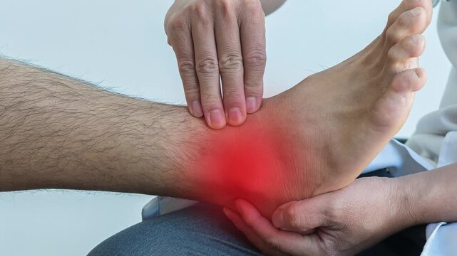 Pain and edema in the sprained ankle. Ankle Pain Affecting Mobility and Daily Activities. Ankle injury with dislocation and sprains.