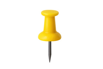Yellow pushpin marking important location or idea