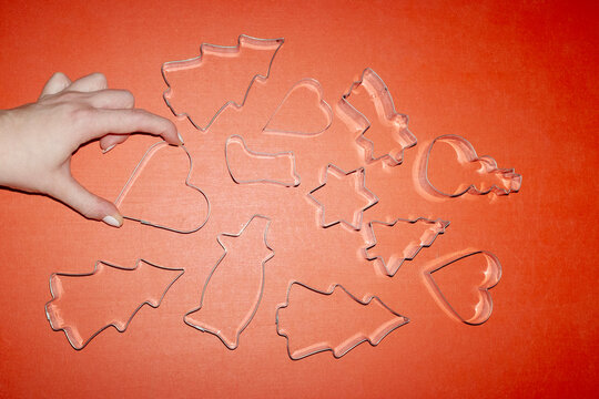Silver metal festive Christmas gingerbread cooking baking molds