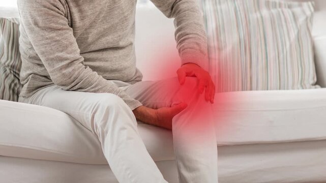 Knee Pain Affecting Mobility and Daily Activities. Knee injury with dislocation and sprains. Pain and edema in the sprained Knee.