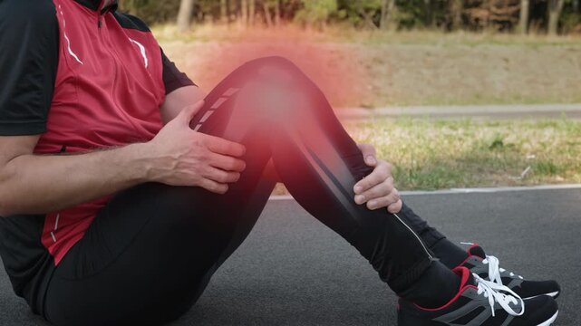 Knee Pain Affecting Mobility and Daily Activities. Knee injury with dislocation and sprains. Pain and edema in the sprained Knee.