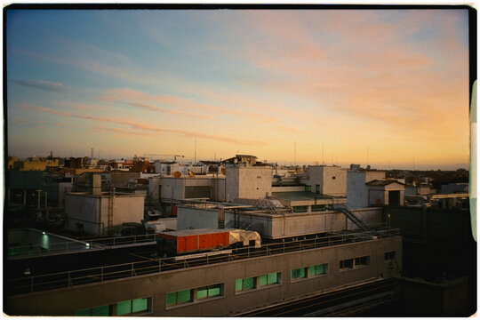 A cityscape in Madrid, seen from the top of a terrace