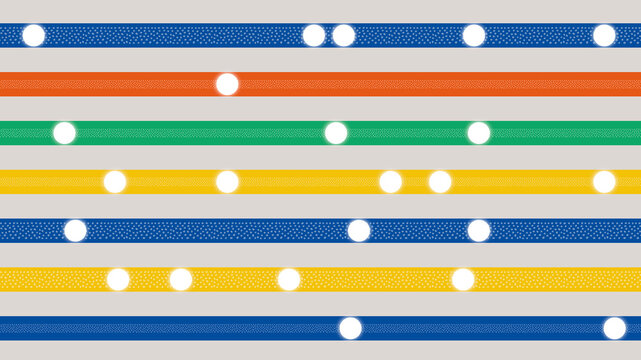 Abstract horizontal data lines with nodes on light background