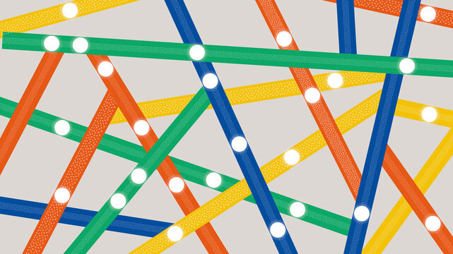 Abstract data network with connected nodes