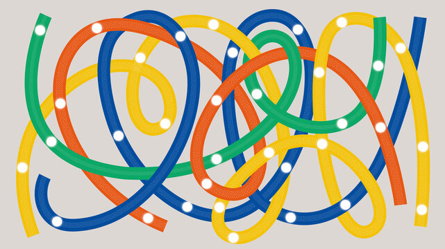 Abstract colorful connections and network lines