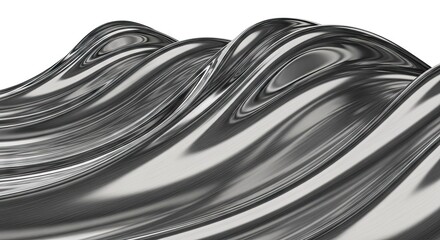 Grayscale Fluid Waves Abstract Background