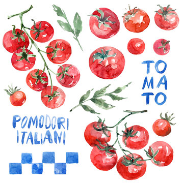 Italian Cherry Tomatoes with Handwritten Typography